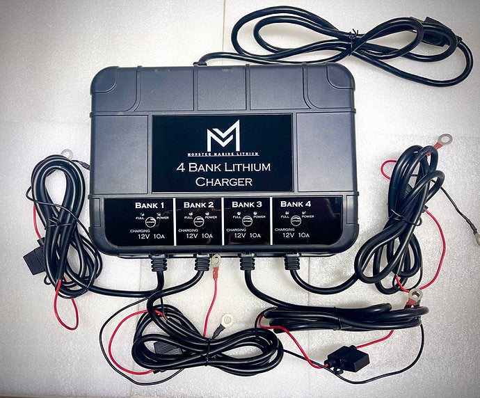 Monster 4 Bank Lithium Marine Battery Charger