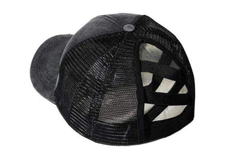 Women's Crisscross Messy Bun Hats -Color Options Available - Hardcore Fish & Game