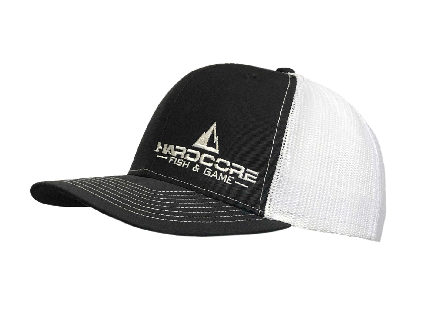 Richardson Black/White Snapback Trucker Hat w/ Embroidered Logo