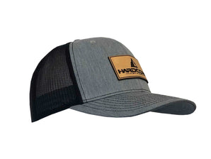 Hardcore Snapback Trucker Hat with Tan Leather Patch