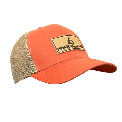 Hardcore Snapback Trucker Hat with Tan Leather Patch