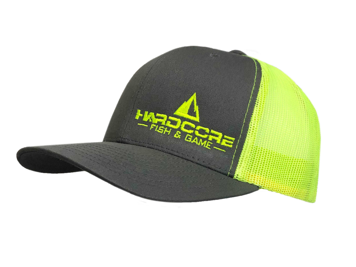 Yupoong Charcoal/Neon Yellow Snapback Trucker Hat
